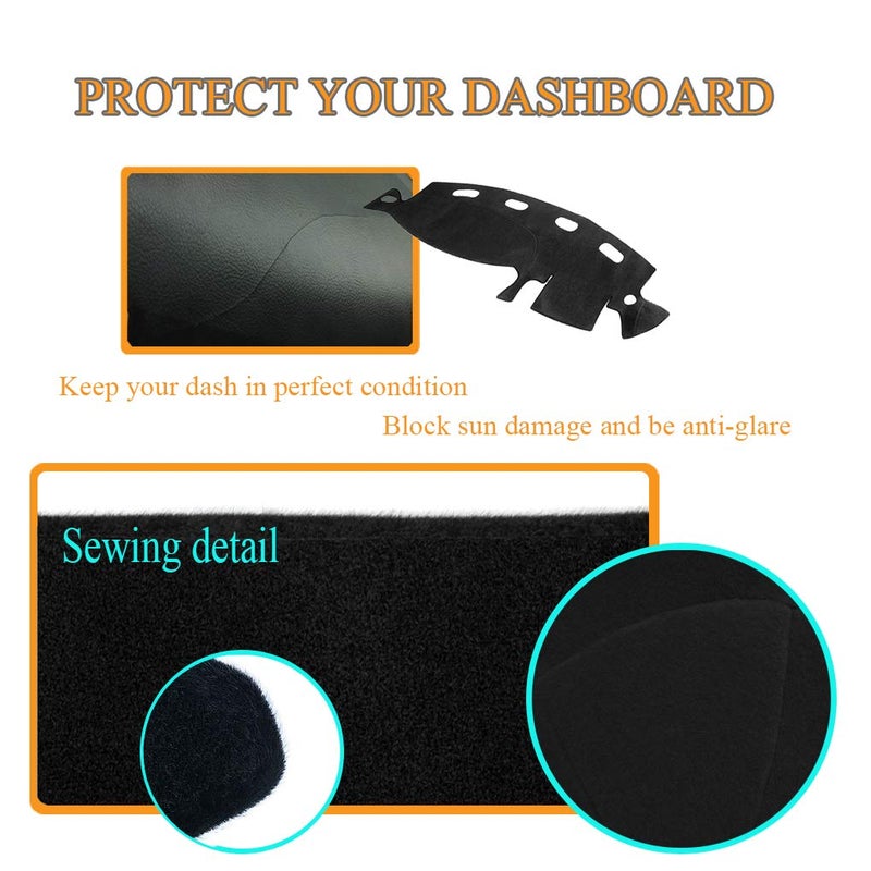 AKMOTOR Dash Cover Dashboard Cover Mat Pad for Dodge Ram 1998 1999 2000 2001 (Black) Y21 - Image 4